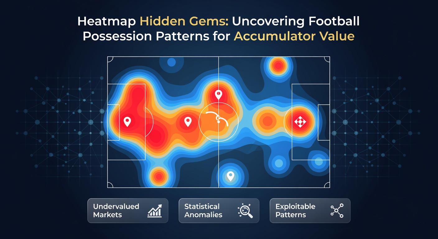 Close-up of a heatmap overlay on a football pitch, highlighting possession hotspots and player movement trails in a competitive league game