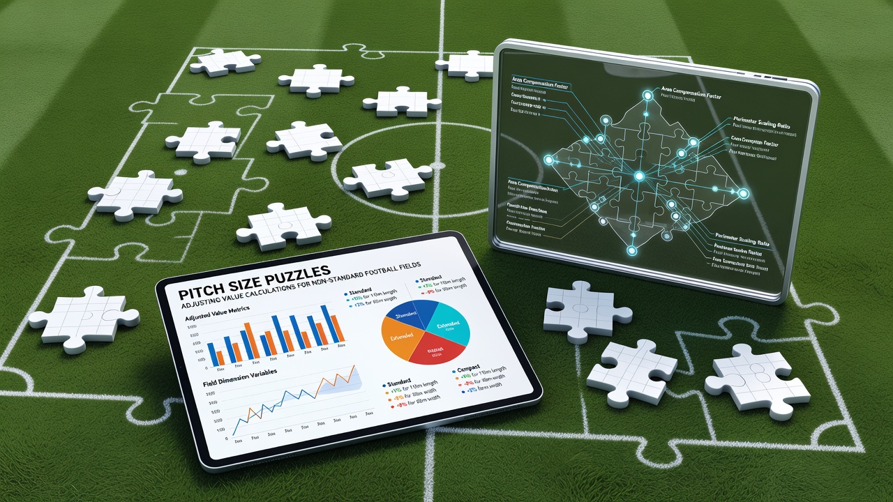 Diagram comparing standard and non-standard football pitch dimensions across major leagues