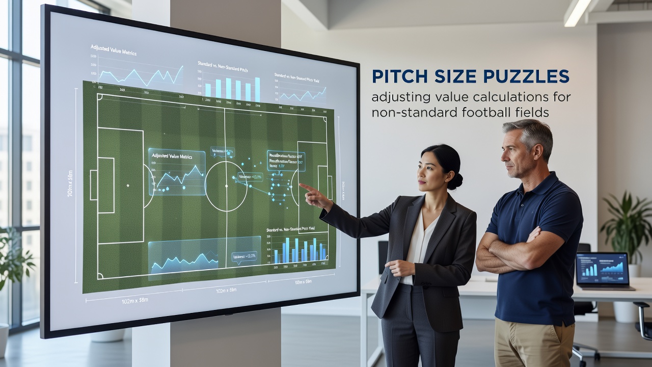 Chart illustrating adjusted xG values on pitches of varying widths