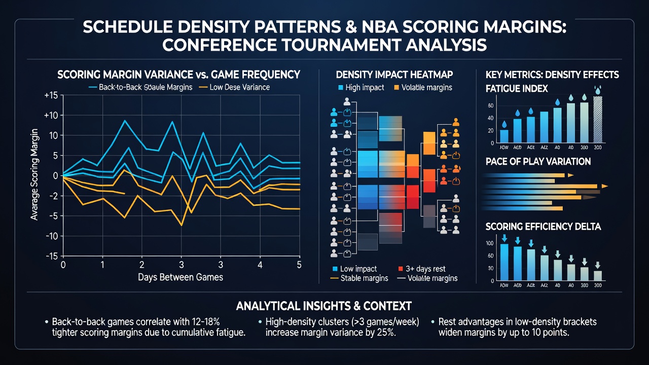 Data visualization of NBA scoring margin trends during high-density conference tournament stretches