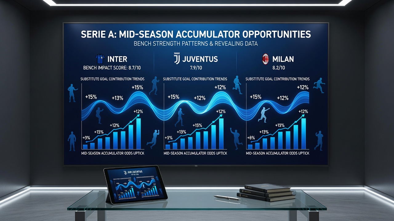 Infographic displaying Serie A bench rotation statistics and accumulator performance trends