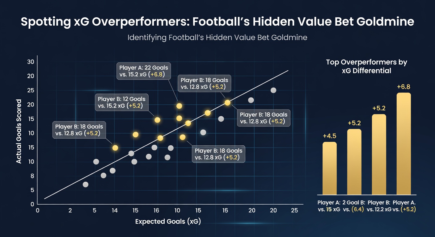 Close-up of a striker celebrating a goal, with xG probability overlay (0.12 to actual goal), illustrating overperformance in a high-stakes Champions League clash