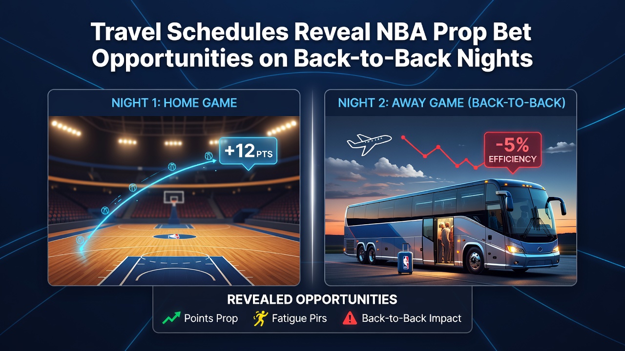 NBA arena during a back-to-back game night showing player fatigue indicators on court