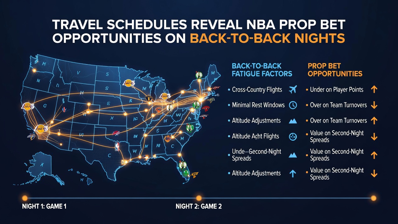 Detailed NBA schedule grid highlighting consecutive game nights and long-haul travel routes
